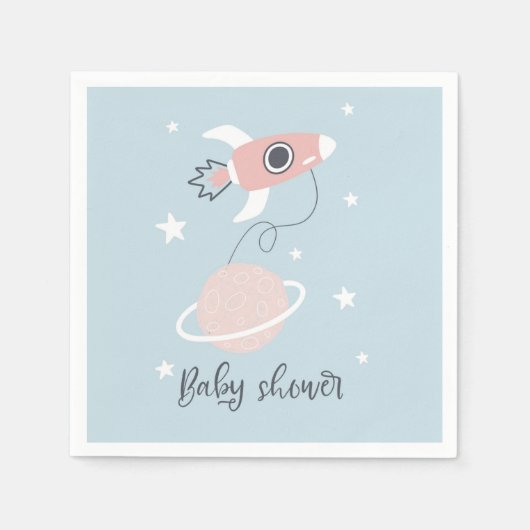 Baby shower Space Rocket and Jupiter Servet (Voorkant)