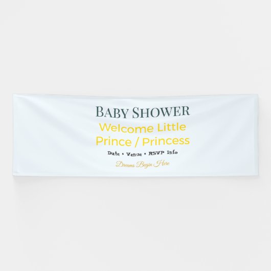 Baby Shower Spandoek | Dromen Beginnen Hier (Horizontaal)