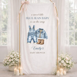 Baby Shower Spandoek met blauwe jeans, Baby Shower