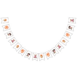 Baby Shower-spandoek met roze strikken en babysier Vlaggetjes