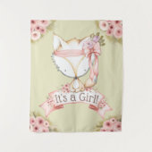 Baby Shower Spandoek met Vosje Wandkleed (Voorkant)