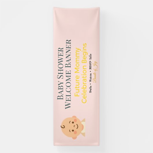 Baby Shower Spandoek | Moederlijke vreugde (Verticaal)