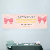 Baby Shower Spandoek | Roze Strik Vreugde (Beurs)