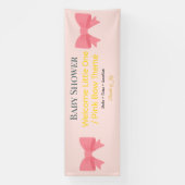 Baby Shower Spandoek | Roze Strik Vreugde (Verticaal)