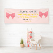 Baby Shower Spandoek | Roze Strik Vreugde (Insitu)