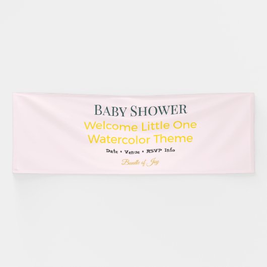 Baby Shower Spandoek | Waterverf Vreugde (Horizontaal)