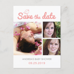 baby shower sparen de Aangepaste Foto van de Brief Aankondigingskaart