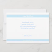 baby shower sparen-de-Dates Blauw Save The Date (Voorkant)