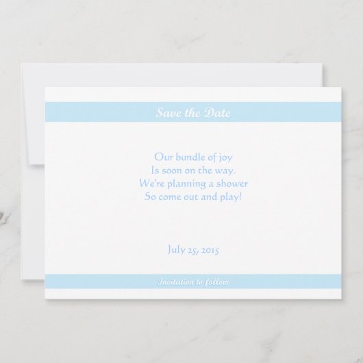 baby shower sparen-de-Dates Blauw Save The Date (Voorkant)