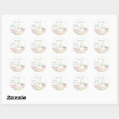 Baby shower speciale leverende vederbloemen ronde sticker (Vel)