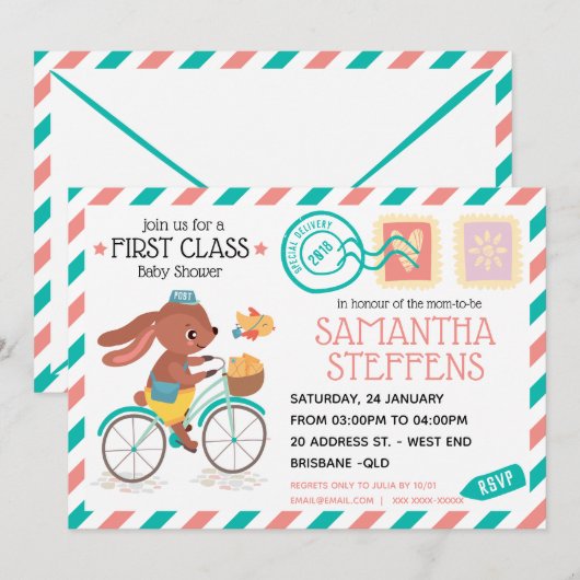 Baby shower Speciale levering na Kantoor Kaart (Voorkant / Achterkant)