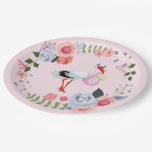 Baby shower speciale voorraad Floral Papieren Bordje (Gekanteld)