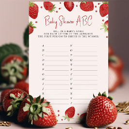 Baby shower spel ABC Namen Aardbei