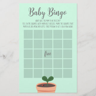 Baby Shower Spel Baby Bingo Flyer