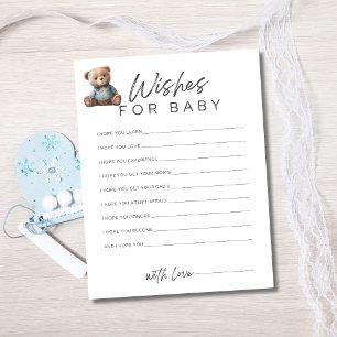 Baby shower spel baby boy wensen voor Baby Kaart