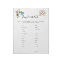 Baby Shower Spel Baby Dier Geslacht Neutraal Notitieblok