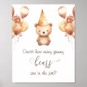 Baby Shower spel beer raadt hoeveel gummyberen Poster (Voorkant)