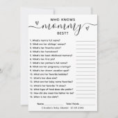 Baby shower spel die mama kent beste Kaart (Voorkant)