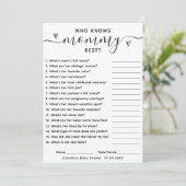 Baby shower spel die mama kent beste Kaart (Staand voorkant)