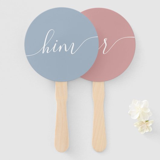 Baby Shower spel handventilator voor haar of hem Handwaaier (Voorkant en achterkant)