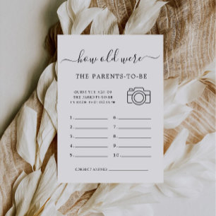 Baby shower spel Hoe oud waren de toekomstige oude Kaart