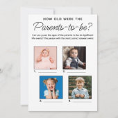 Baby shower spel Hoe oud waren ouders-to-be Kaart (Voorkant)