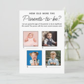 Baby shower spel Hoe oud waren ouders-to-be Kaart (Staand voorkant)