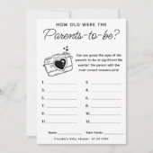 Baby shower spel Hoe oud waren ouders-to-be Kaart (Voorkant)