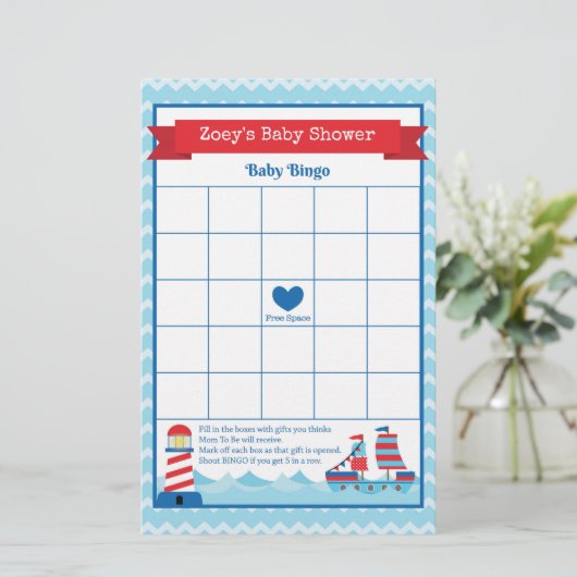 Baby shower spel in autisch thema (Staand voorkant)