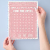 Baby shower spel in roze papel Picado Flyer (Hand)