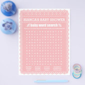 Baby shower spel in roze papel Picado Flyer (Enkel)