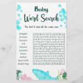Baby shower spel Kaart woord zoeken (Voorkant)