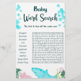 Baby shower spel Kaart woord zoeken