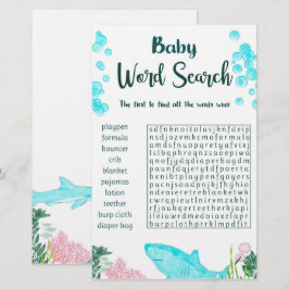 Baby shower spel Kaart woord zoeken