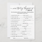 Baby shower Spel Kwekerij Rhyme Quiz Kaart (Voorkant)