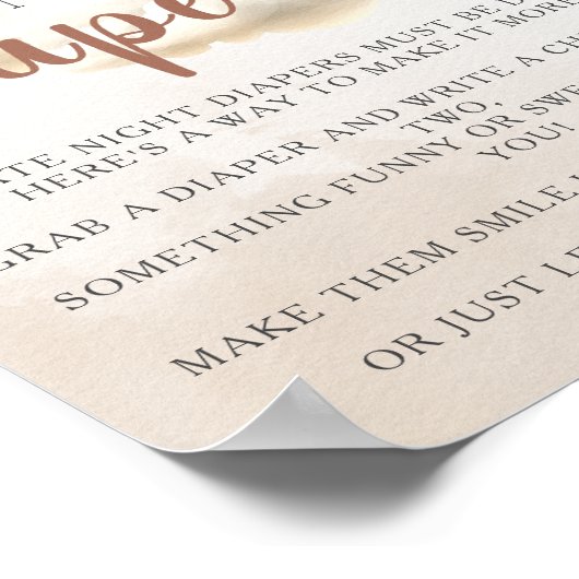 Baby shower Spel LATE NIGHT LUIERS Beer Ballonnen Poster (Hoek)