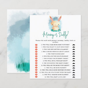 Baby shower-spel met gebundelde mama of papa