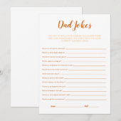 Baby shower spel - papa grappen bedankkaart (Voorkant / Achterkant)