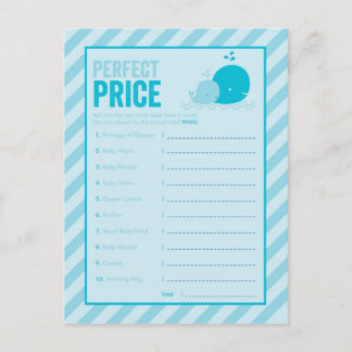 Baby shower spel - Perfecte prijs - Blue Whale Uitnodiging Briefkaart