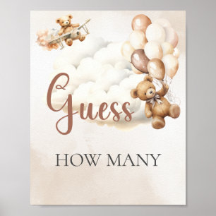 Baby shower spel RAAD HOEVEEL Beer ballonnen Poster