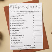 Baby shower spel raden de prijs is exacte Kaart