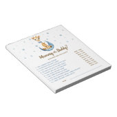 Baby shower spel raden wie Baby Boy Giraffe Notitieblok (Schuin)