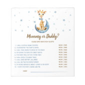 Baby shower spel raden wie Baby Boy Giraffe Notitieblok (Voorkant)