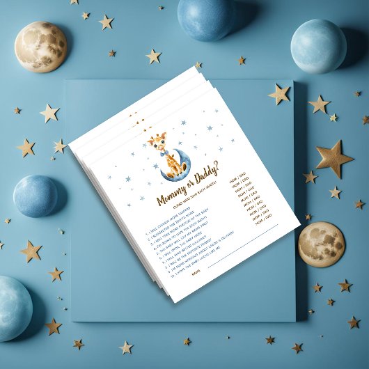 Baby shower spel raden wie Baby Boy Giraffe Notitieblok