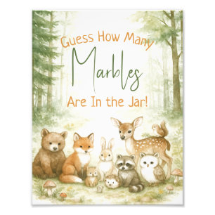 Baby Shower Spel Schattige Bosbaby Dieren Foto Afdruk