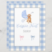 Baby shower  Spel Sjabloon (Voorkant / Achterkant)