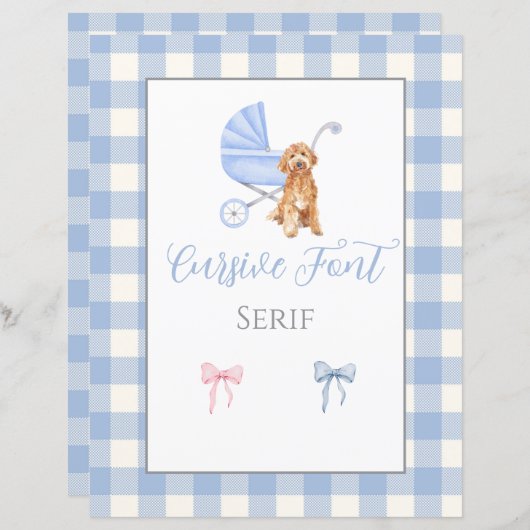 Baby shower  Spel Sjabloon (Voorkant / Achterkant)