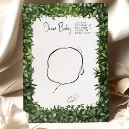 Baby shower spel tekenen Baby leuk Woodland Party Kaart