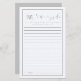 Baby shower spel tijd capsule olifant