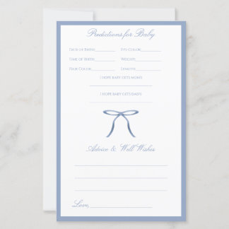 Baby Shower Spel voor Baby Jongen met Blauwe Strik